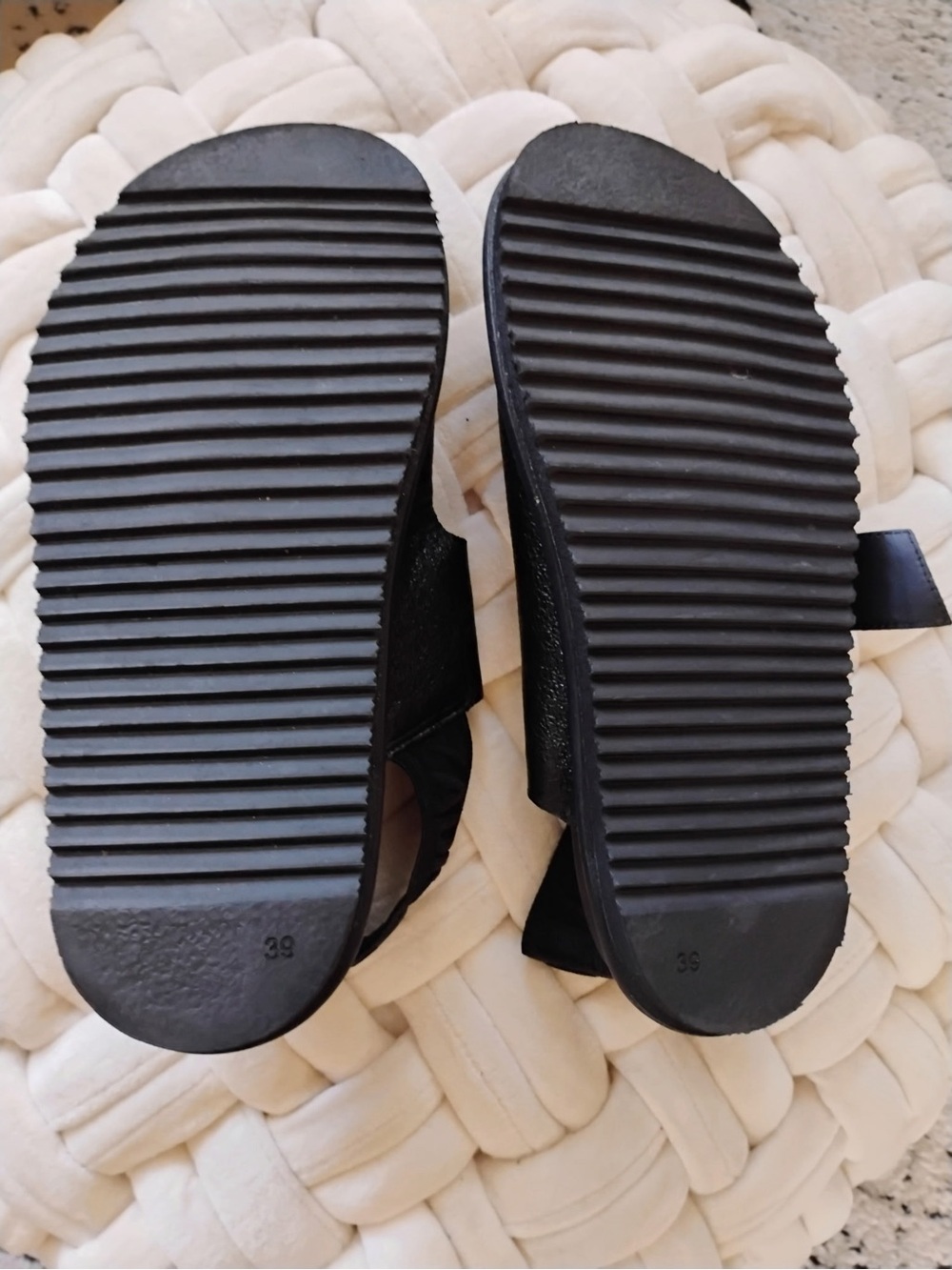Black Rhinestone Buckle Sandals - Picture 3 of 3
